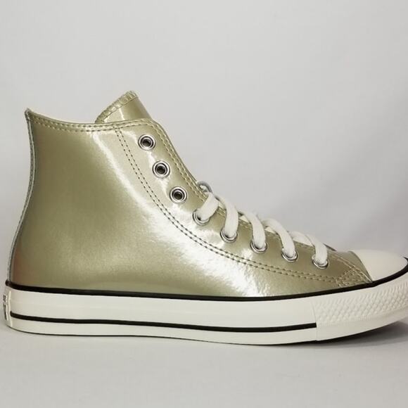 Converse Women's CTAS Metallic Hi Top Sneakers Size 9 Light Gold #A11979C NWT - Picture 6 of 9
